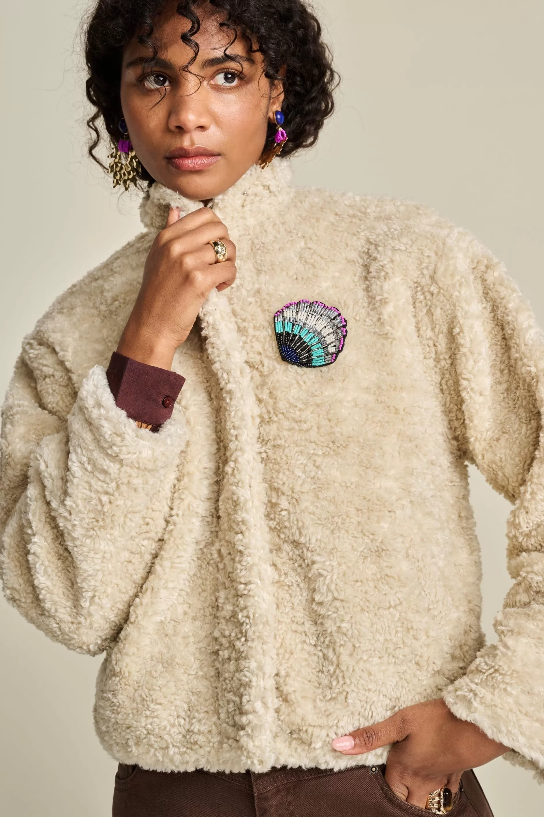 jacket_teddy_ecru_3.webp POM Amsterdam JACKET Teddy Ecru | Jassen & Blazers