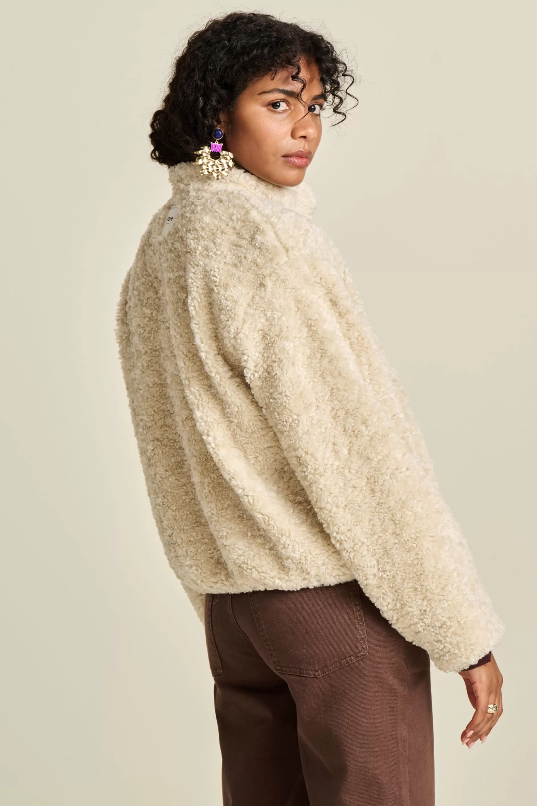 jacket_teddy_ecru_5.webp POM Amsterdam JACKET Teddy Ecru | Jassen & Blazers