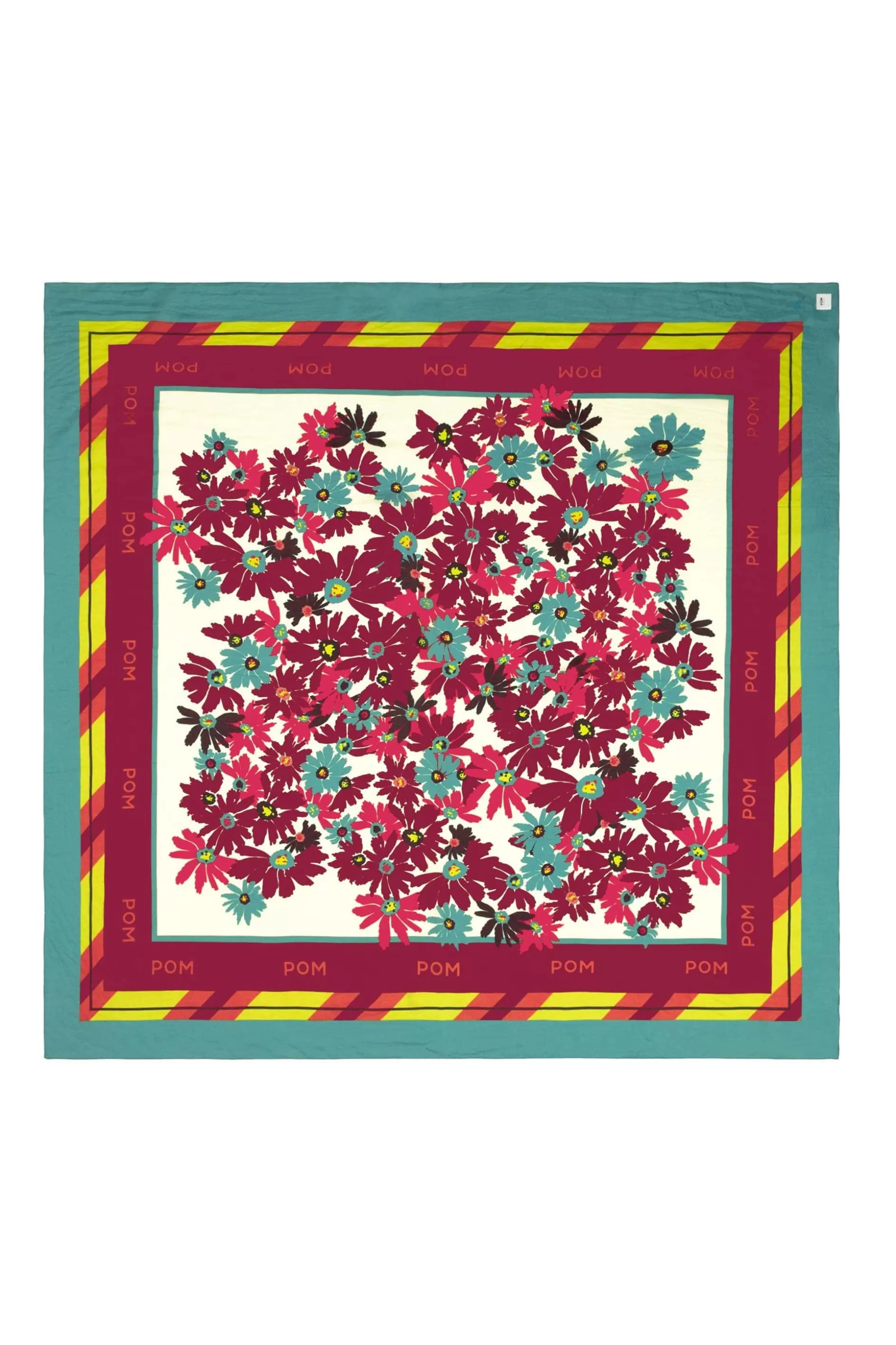 POM Amsterdam SJAAL Silk Floral Green | Sjaals